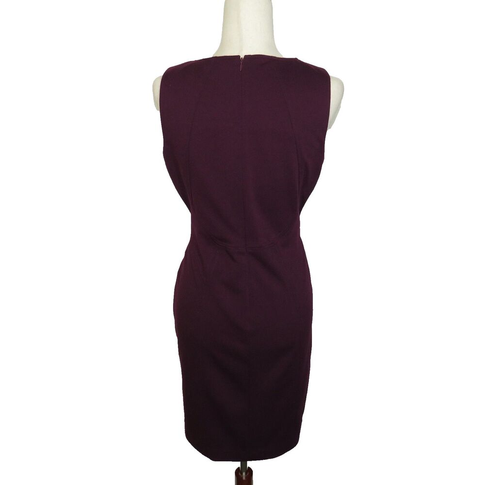 Ivanka Trump Plum Sleeveless Sheath Dress With Chain Detail Size 8 - Picture 4 of 7